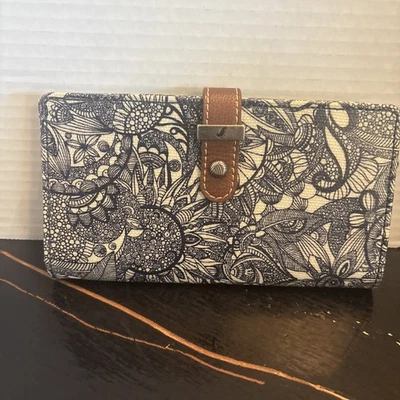 Cartera Sak Roots Azul Boho Estilo Bohemio Floral Cremallera 7.1/5” Por 4” Recubierta (a11 Foto 1 de 4