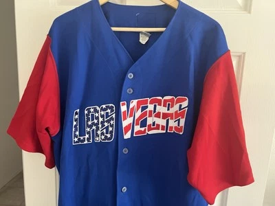 Signed LAS VEGAS 51's Size50 Game Worn Patriotic BASEBALL JERSEY Marty Brown #11 - Image 1 of 4