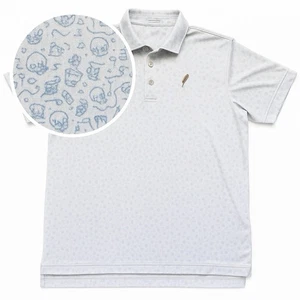 Peter Millar Skulls Drinks Golf XL Polo Shirt Blue Summer Comfort Performance - Picture 1 of 20