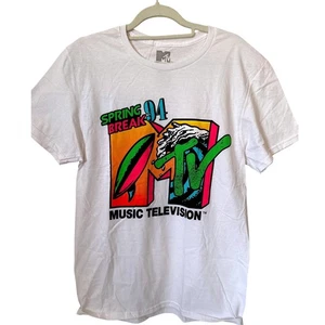 T-shirt MTV Spring Break 94 musica televisione bianca grafica maglietta retrò - Foto 1 di 4