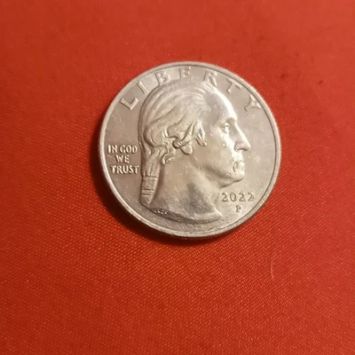 2022 P Wilma Mankiller 25 美分错误模具芯片嘴流通 Drooling George — 第 1/3 张图片