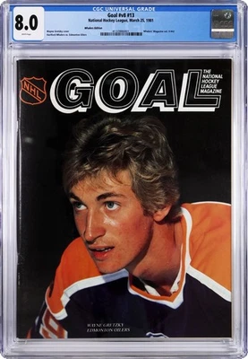Revista Goal 1981 Wayne Gretzky CGC 8,0 quiosco Pop mejor calificado 1 25 de marzo Foto 1 de 2