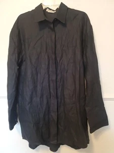 Camisa Nuaje Nuaje French Lino Frente Abierto Abotonada L Botones Negros Cubiertos - Imagen 1 de 23