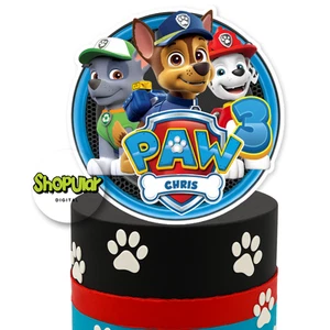 Paw Patrol Personalised Cake Topper Custom Name Age Birthday Party Decoration - Picture 1 of 2