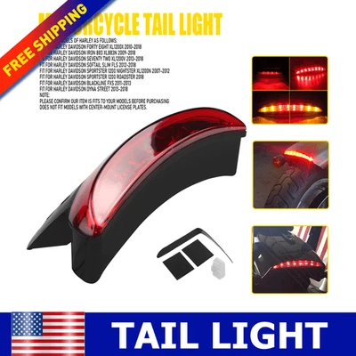 LED 停止制动车牌后尾灯适用于哈雷戴维森铁 883 红色 1X — 第 1/4 张图片