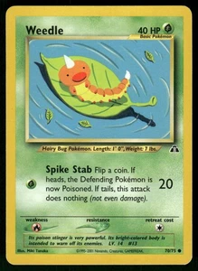 Pokémon Weedle 70/75 Neo Discovery 2001 moderadamente jugado - Imagen 1 de 3