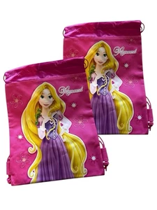 NWT Bundle 2 Disney Rapunzel Pink Drawstring Bags Rucksacks 14"x10" NEW - Picture 1 of 4