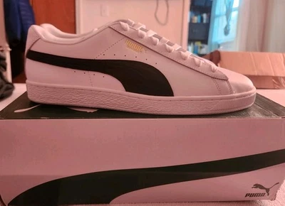 PUMA Classic XXI  White-Black. Leather.  Size 12. New - Image 1 of 4