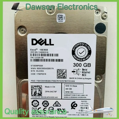 Dell NCT9F 0NCT9F 300GB 15K 12Gb/s 2.5" SAS HDD Hard Drive ST300MP0026 - Image 1 of 4
