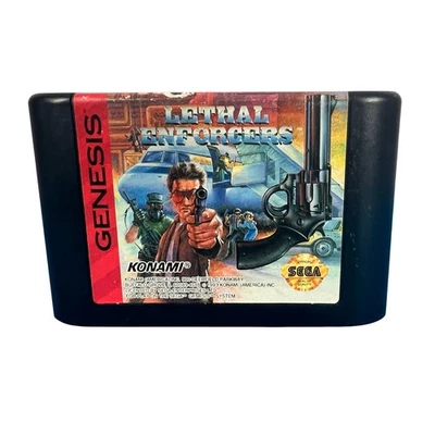 Lethal Enforcers (Sega Genesis, 1993) Authentic OEM Cartridge Only Retro Game - Image 1 of 4
