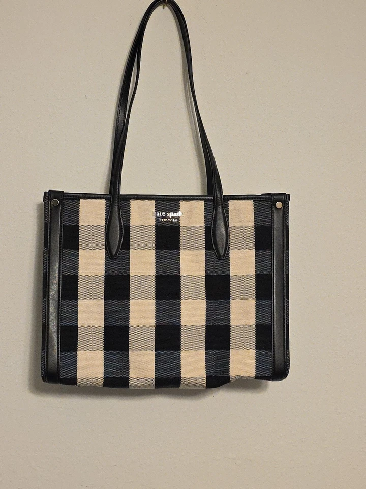Bolso de Mano Kate Spade Market Gingham Mediano Ver Descripción Foto 1 de 4