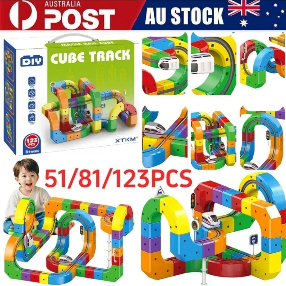 51-123Pcs Klick Rail Electric Train Set Magic Cube Track 3D Stem Learning Toy - image 1 of 4