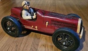 Vintage Bugatti Large Racing Sport Car Classic Model Sculpture with Driver Good - Picture 1 of 9