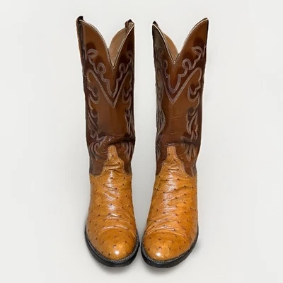 Lucchese Handmade Full Quill Ostrich Cowboy Boots Mens 8 D L1197 - Image 1 of 4