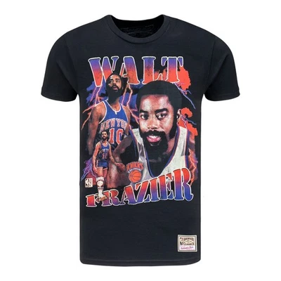 Mens New York Knicks Walt Frazier #10 Black Stats T-Shirt Mitchell Ness NWT 2XL - Image 1 of 3