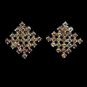 925 Sterling Silver Earrings Round Sapphire Round Natural Gemstone Jewelry - Picture 1 of 13