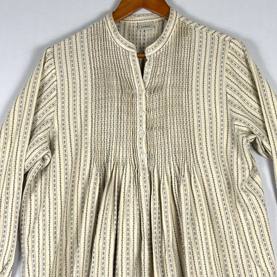 Vestido de dormir vintage LL Bean Dobby camisola WMs M flanela pintuck algodão casa de campo - Imagem 1 de 4