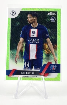 Hugo Ekitike 2022-23 Topps Chrome UEFA Neon Green Shimmer /399 Rookie #125 PSG - Image 1 of 4