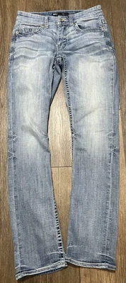 BKE Buckle Alec Slim Straight Stretch Jeans Men's 28x30 (28x32TAG) Whiskered - Image 1 of 4