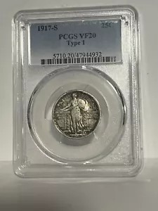 1917 S Standing Liberty Quarter Type 1 PCGS Graded VF 20 - Picture 1 of 2