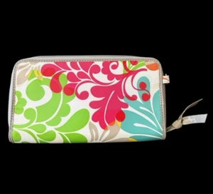 Thirty One Island Damask Coupon Clutch Organizer w Index Cards Zip Around Wallet - Picture 1 of 7