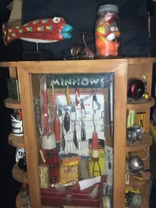 vintage fishing lure cureo/ display cabnet - Picture 1 of 20