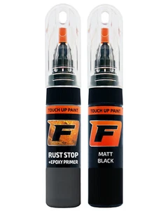 Touch up paint MATT BLACK for BODYWORK repair for ALLOY WHEEL RAL 9005 Pen Kit - Picture 1 of 10