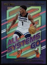 ANTHONY EDWARDS /10 $400++ ALL SYSTEMS GO GOLD PRIZMS #6 SP 2022-23 PANINI RECON
