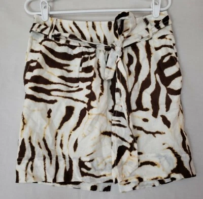Falda lápiz Banana Republic Petites talla 10P de lino con cinturón estampado animal nueva con etiquetas (Z) Foto 1 de 4