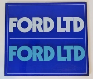 70s 80s Ford LTD Blue Plastic Dealership Garage Shop Sign Mid Century Cop Car - Picture 1 of 7
