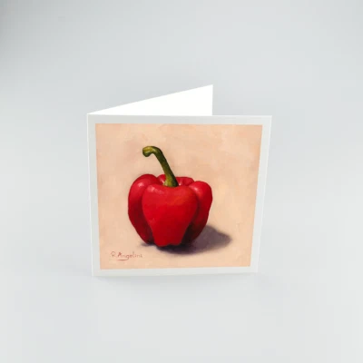 Red Pepper - Square High Quality 312gsm Blank Greetings Cards - Image 1 of 4