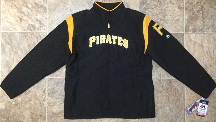 Women’s PITTSBURGH PIRATES Majestic BLACK Full Zip THERMA BASE Jacket Coat Sz XL - Image 1 of 4