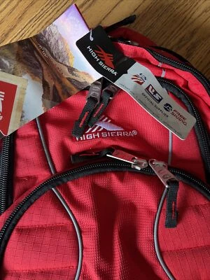 High Sierra Swerve Laptop Backpack 17" School Or College Backpack Red Black NWT - Image 1 of 2