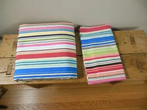 Pottery Barn Twin Striped Duvet Cover & Standard Sham Bright Red Blue Orange - Picture 1 of 3