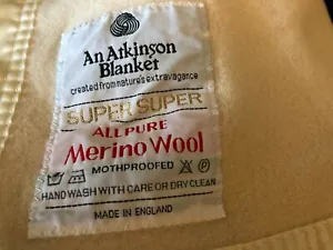 ATKINSON VNTG PURE WOOL MOTHPROOFED QUEEN/FULL L BLANKET - Picture 1 of 8
