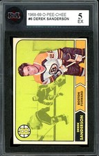 1968-69 OPC O-pee-Chee NHL Hockey #6 Derek Sanderson HOF KSA 5 EX Boston Bruins