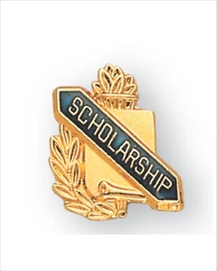 5/8" SCHOLARSHIP AWARD ENAMELED LAPEL PIN CLUTCH BACK ACADEMIC AWARD - Picture 1 of 1