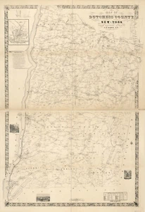 1850 Map of Dutchess County NY from actual surveys Poughkecpsie - Picture 1 of 3