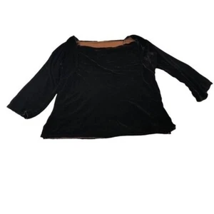 CMC Braun Seidenmischung Crushed Velvet Bohemian Top Bikercore Goth Whimsy Goth - Bild 1 von 10