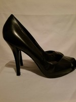 Nine West Women Black Leather Peep Toe High Heel Pumps Size 9 M