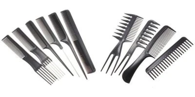 MAGIC 10 tlg Profi Haarstyling Kamm Set Schwarz Bürste Friseur Pik!!