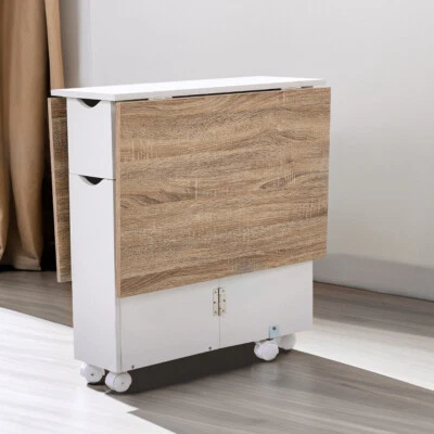 Narrow Kitchen Dining Table Drop Leaf Small Spaces Extension Breakfast Folding - Image 1 of 4