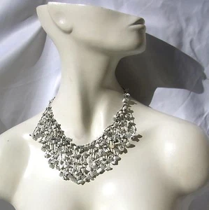 Collier Howlith schwarz weiß marmoriert 2-reihig Kaskaden Kette längenvariabel - Picture 1 of 8