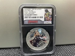 2015 NIUE Silver Marvel Avengers THOR NGC Pf70 Ultra Cameo Early Releases - Picture 1 of 6