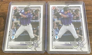 Drew Romo 2021 Bowman 1st Edition Prospects #BFE-126 Colorado Rockies Lot (2) - Picture 1 of 1