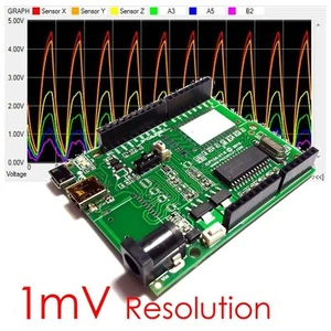 iCP12A - 1mV DAQduino (USB IO PWM,PC Oscilloscope & Data Logger in Arduino form) - Picture 1 of 4