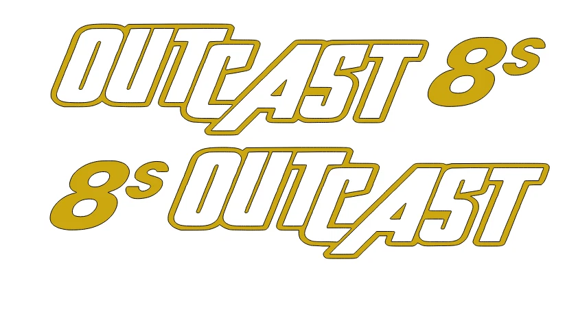 Arrma Outcast 8s DIE-CUT Decal Sticker (2) Offroad RC Truck CHROME - Image 1 of 1