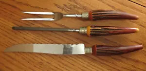 Vintage Schnitzset Regent Sheffield England Faux Hirschhorngriffe - Bild 1 von 11