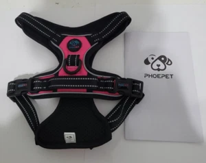 PHOEPET No Pull Dog Harnesses Reflective Adjustable - B;ack/Pink Small  NEW!! - Picture 1 of 1