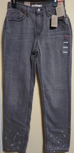 Levis Black Bleach Splatter Straight Leg Low Pro Jeans Size 26 - Bild 1 von 10